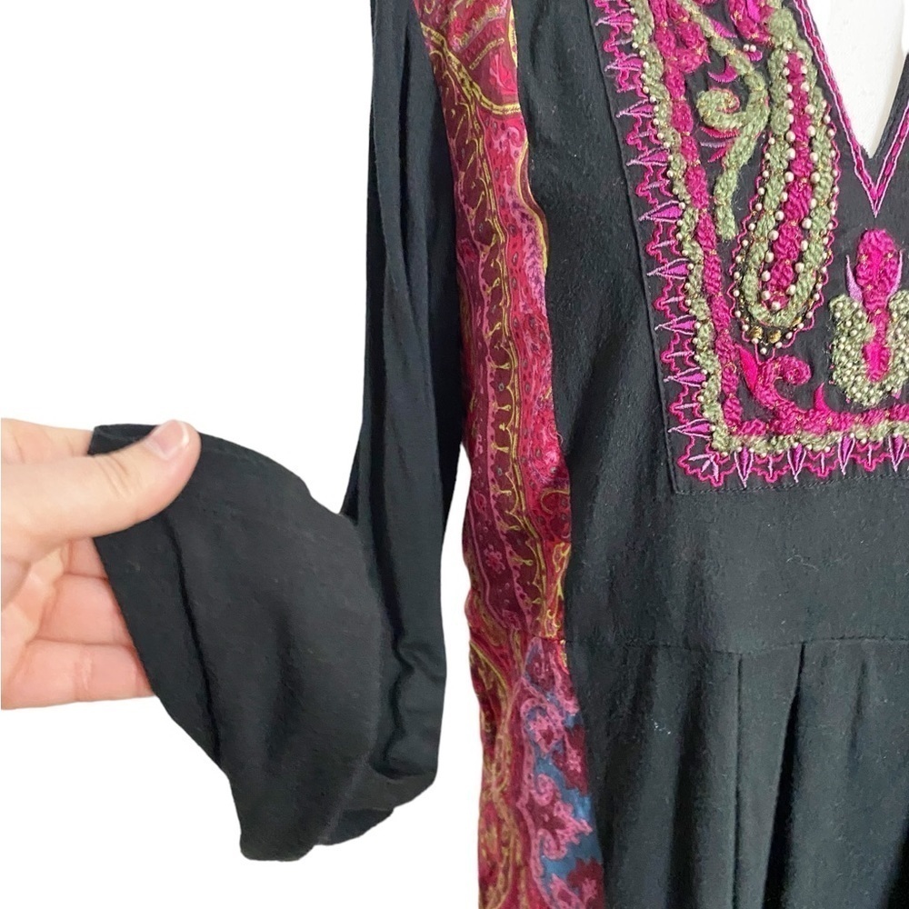 Soft Surroundings Black and Ruby Patchwork Tunic … - image 4